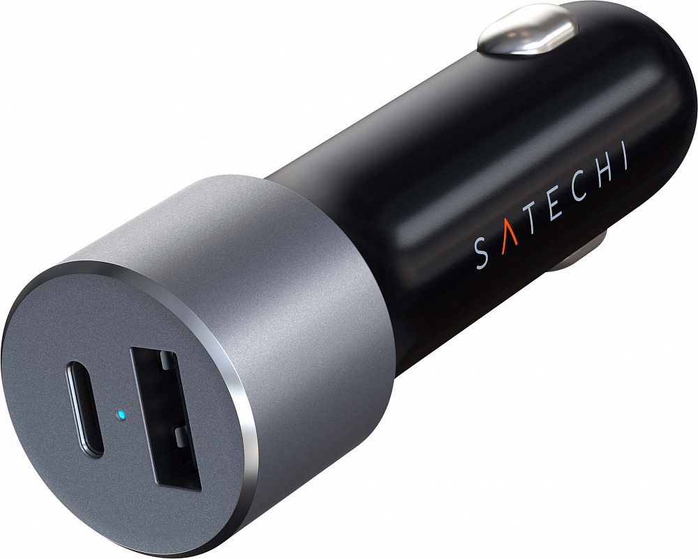Автомобильное зарядное устройство USB-C + USB-A, PD, 72Вт, черный