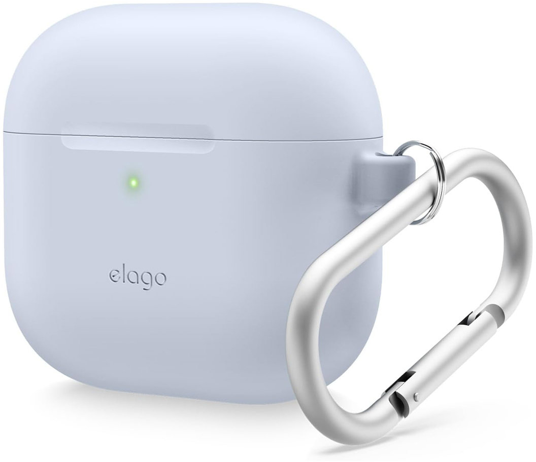Чехол Silicone Hang Case для AirPods 4, силикон, светло-синий