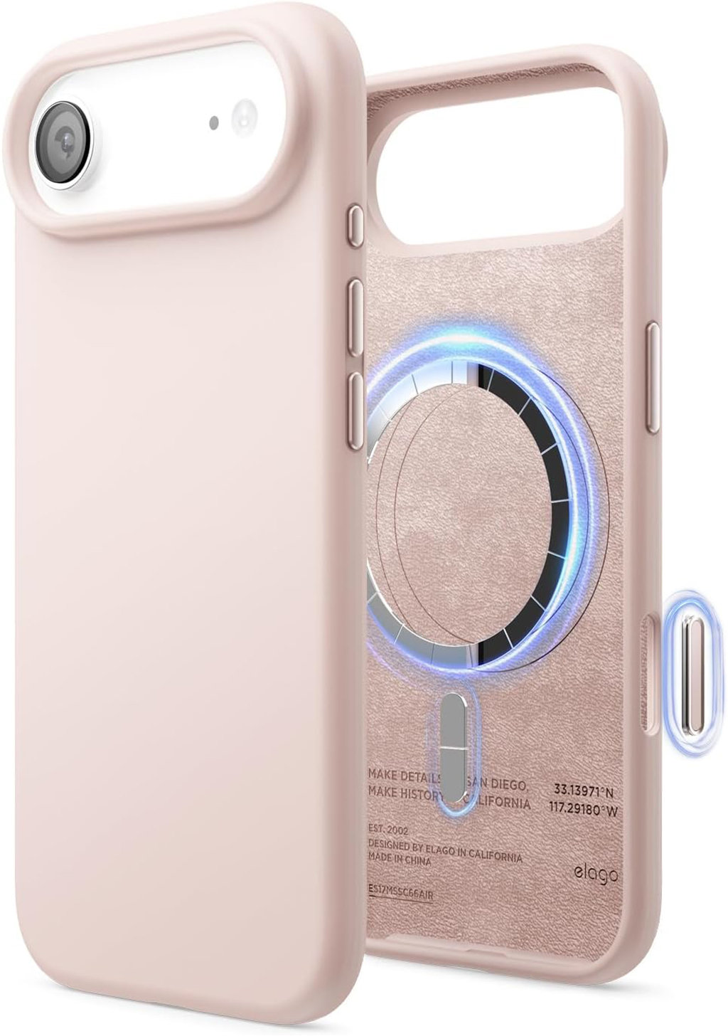 Чехол Magnetic Light Lilac для iPhone Air, MagSafe, силикон, светло-розовый