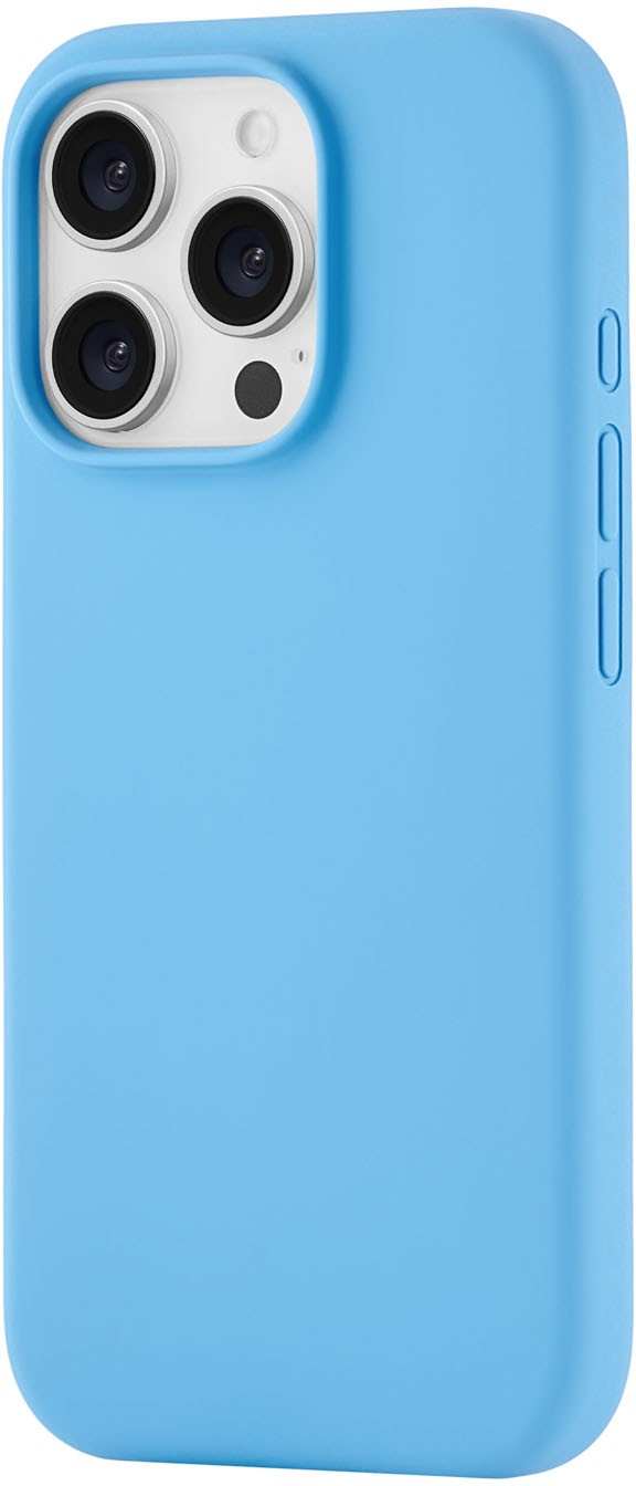 Чехол MagSafe для iPhone 16 Pro, силикон, soft-touch, голубой