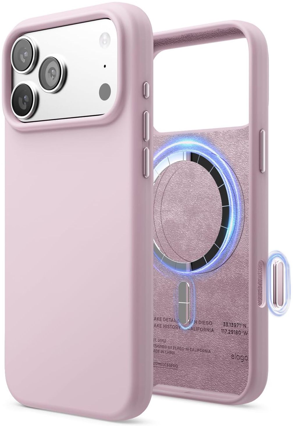 Чехол Magnetic Light Lilac для iPhone 17 Pro, MagSafe, силикон, светло-сиреневый