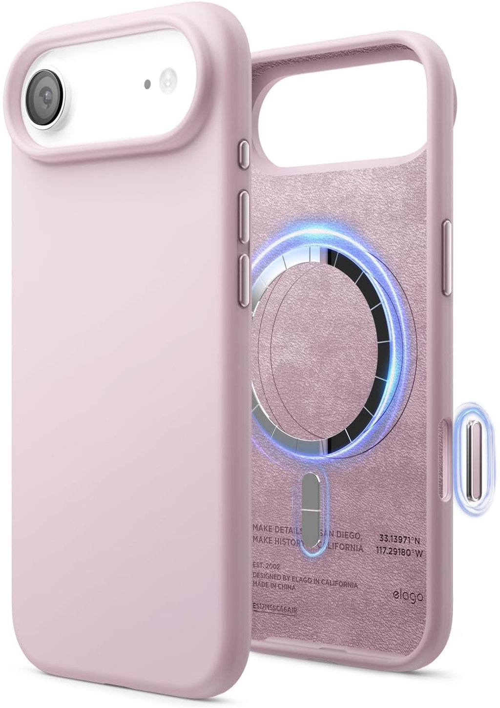 Чехол Magnetic Light Lilac для iPhone Air, MagSafe, силикон, светло-сиреневый