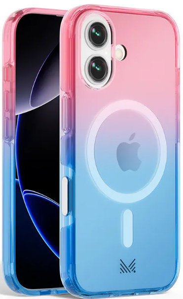 Чехол ESSENTIALS MagSafe для iPhone 17, синий/розовый