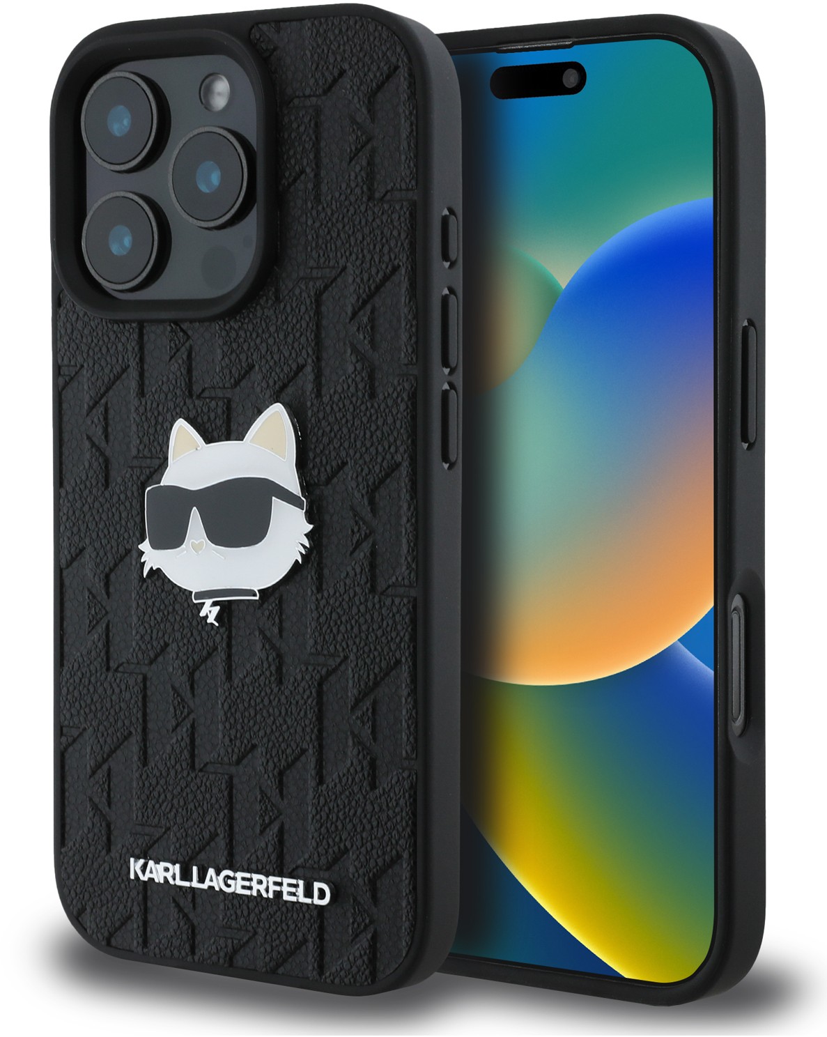 Чехол Monogram Choupette для iPhone 16 Pro, черный
