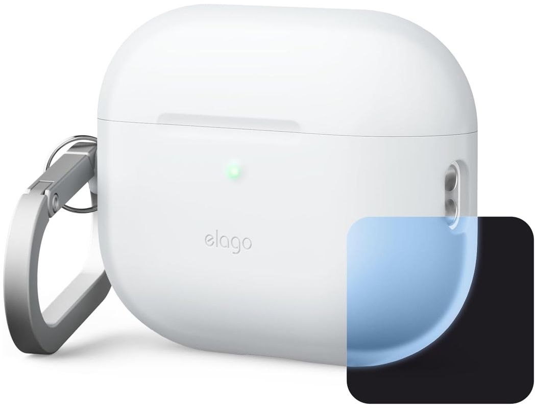 Чехол Silicone Hang Nightglow Blue для AirPods 3, силикон, прозрачный