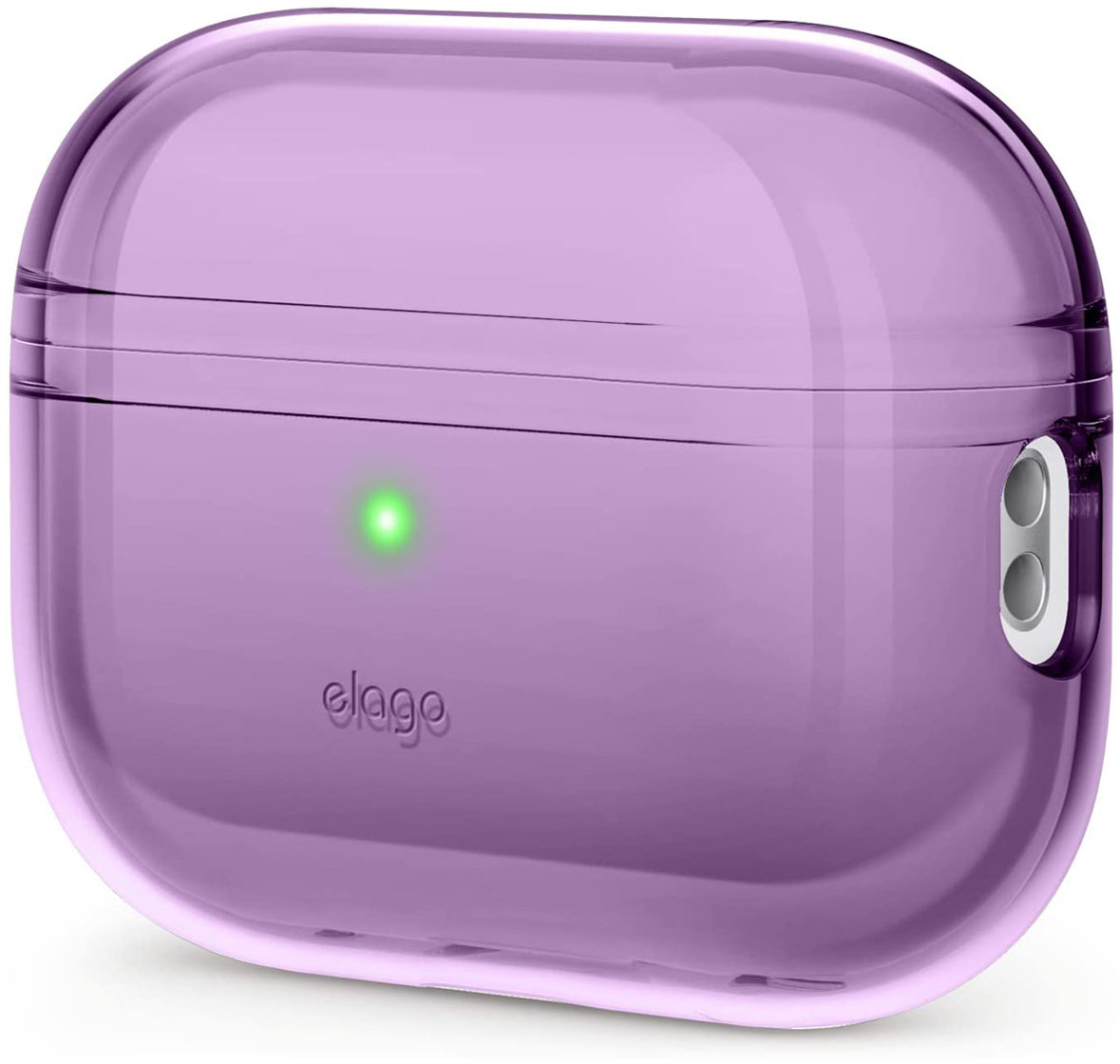 Чехол Clear для AirPods Pro 2, фиолетовый