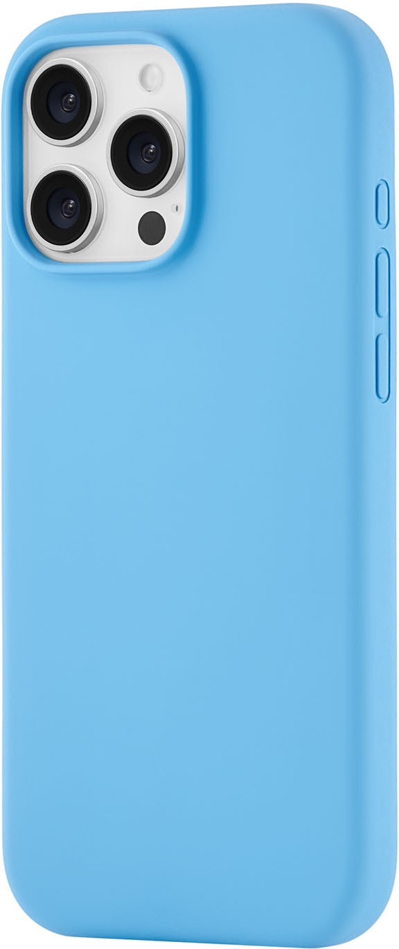 Чехол MagSafe для iPhone 16 Pro Max, силикон, soft-touch, голубой