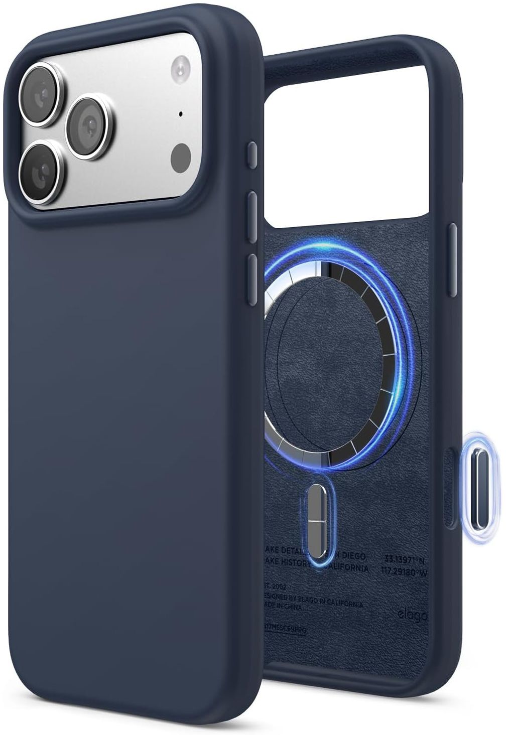 Чехол Magnetic Jean Indigo для iPhone 17 Pro, MagSafe, силикон, темно-синий