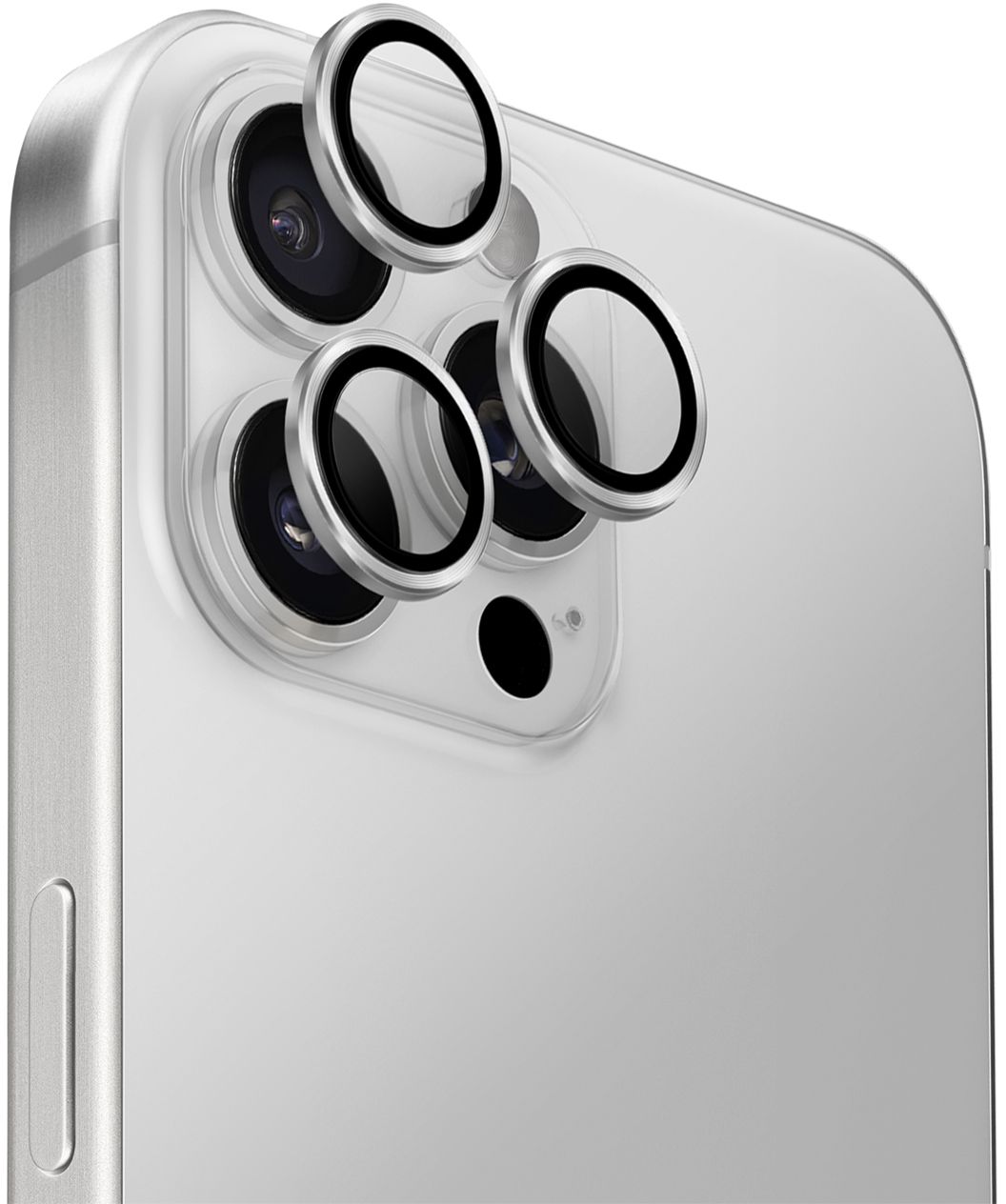 Защита линз Optix AluGuard для iPhone 16 Pro/16 Pro Max, серебристый