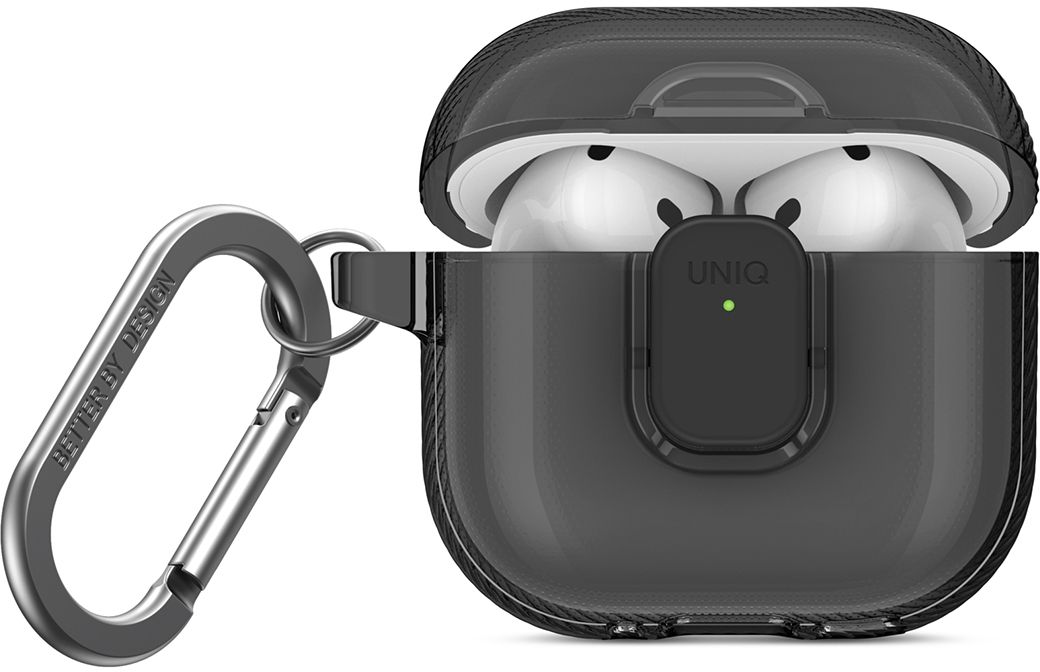 Чехол Glase PRO TPU Lock case Glossy Smoke для Airpods 4, серый