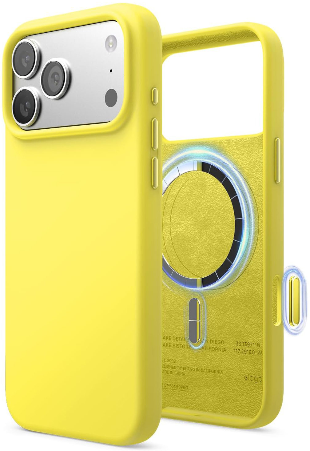 Чехол Magnetic Neon Yellow для iPhone 17 Pro Max, MagSafe, силикон, ярко-желтый